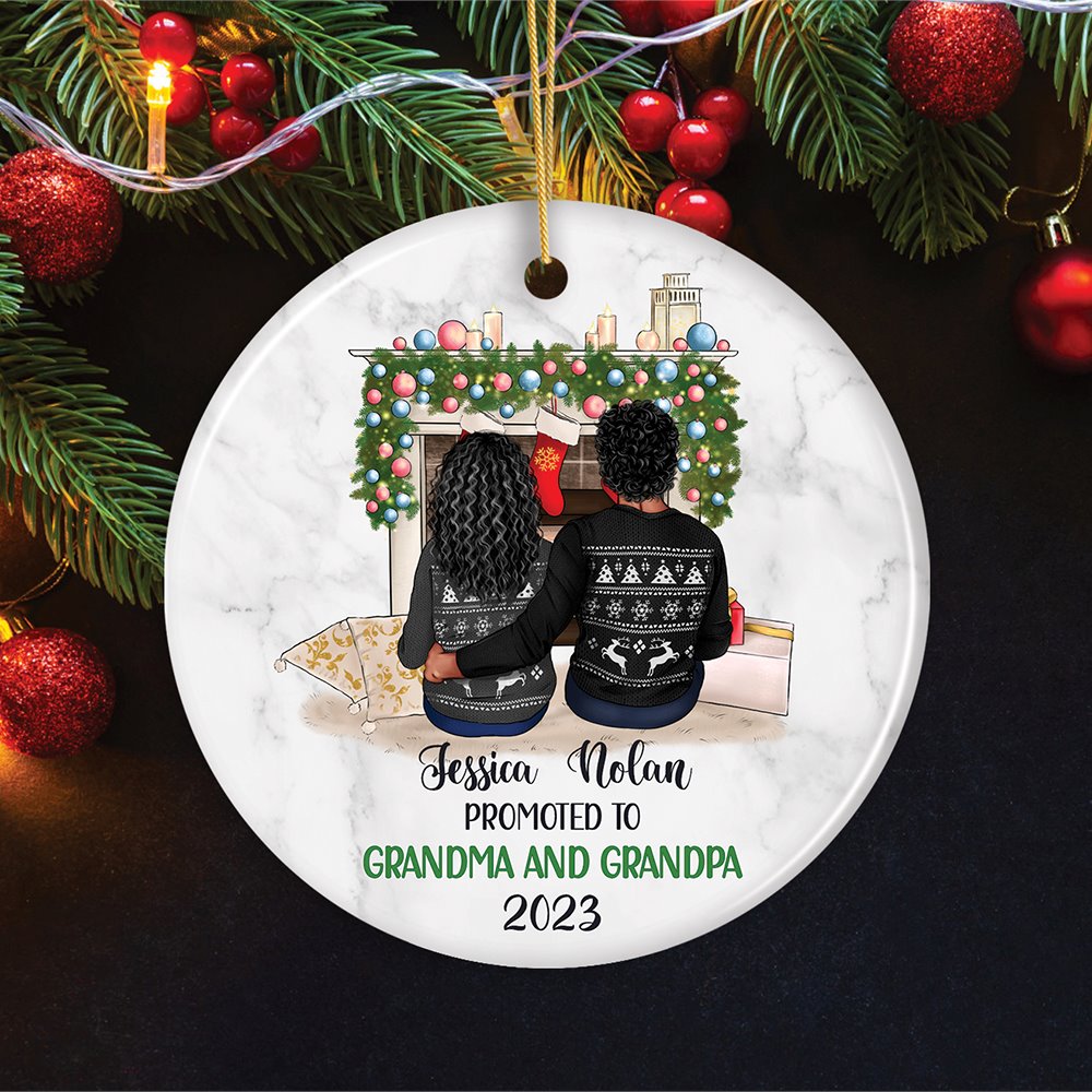 Personalized First Christmas as Grandparents Ornament, Grandpa and Grandma Holiday Gift Ceramic Ornament OrnamentallyYou 