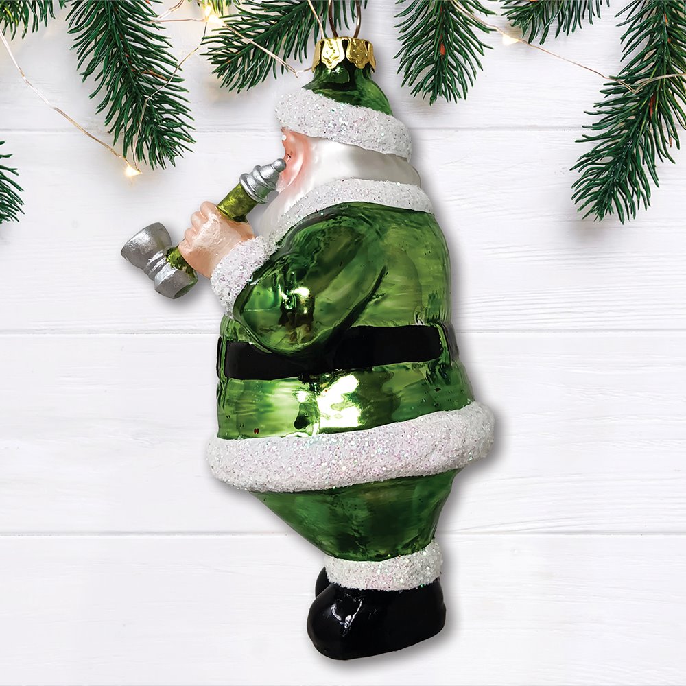 pothead hair products Pothead Santa Glass Christmas Ornament