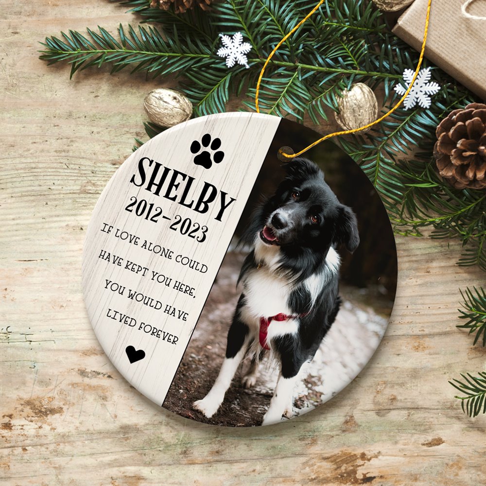 Sentimental Dog Remembrance Personalized Ornament, Memorial Picture for Pet that Passed Away Ceramic Ornament OrnamentallyYou 