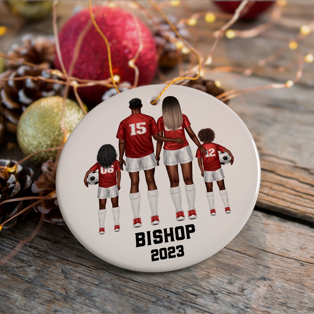 Soccer Family Personalized Ornament, Custom Christmas Gift for Football Players and Coaches Ceramic Ornament OrnamentallyYou 
