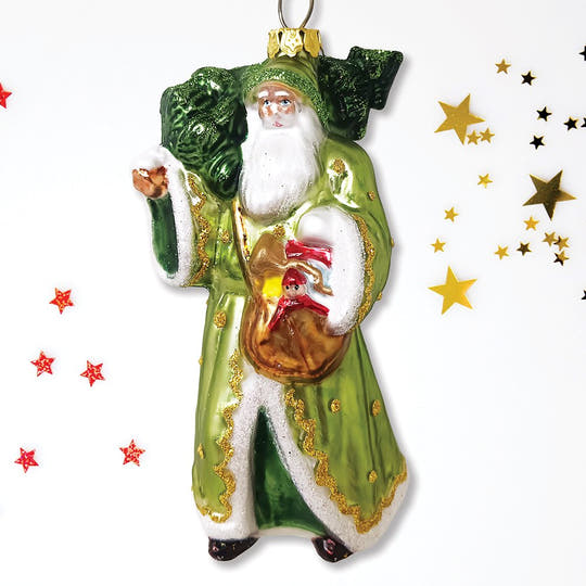 Spirit of the Forest Father Santa Victorian Glass Christmas Ornament Glass Ornament OrnamentallyYou 