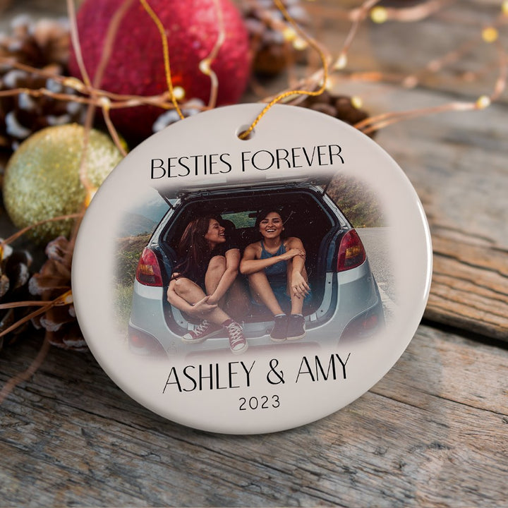 Best Friend and Sister Personalized Keepsake Ornament, A Gift for the Bestie Ceramic Ornament OrnamentallyYou 
