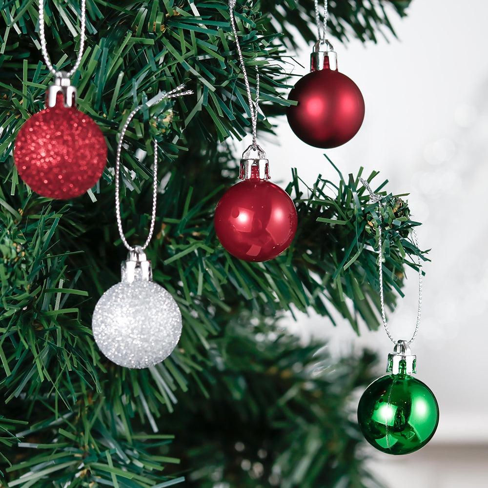 Christmas Ornament Ball Mega Bundle, 100 Piece Assorted Set of Red White Green and Silver Baubles Ornament Bundle Guangdong Eagle Gifts Co., Ltd. 