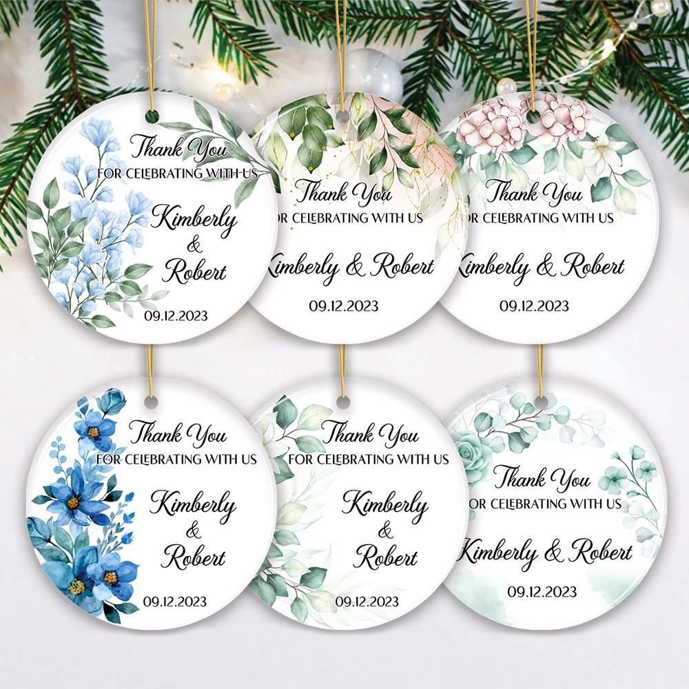 Customized Unique Wedding Favors Ceramic Ornament, Party Favour Ideas, Bridal Shower Gifts and Souvenir Ceramic Ornament OrnamentallyYou 