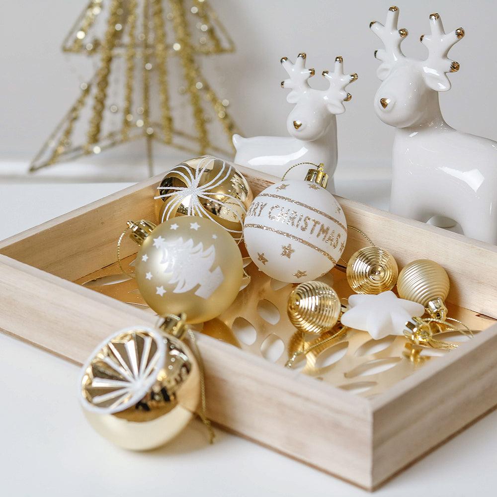 Elegant Gold and Glitter 9 Piece Christmas Ornament Set Ornament Bundle Guangdong Eagle Gifts Co., Ltd. 