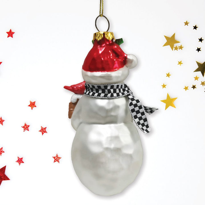 Frosty Neighborhood Snowman Glass Christmas Ornament, Delightful Holiday Decoration Glass Ornament OrnamentallyYou 