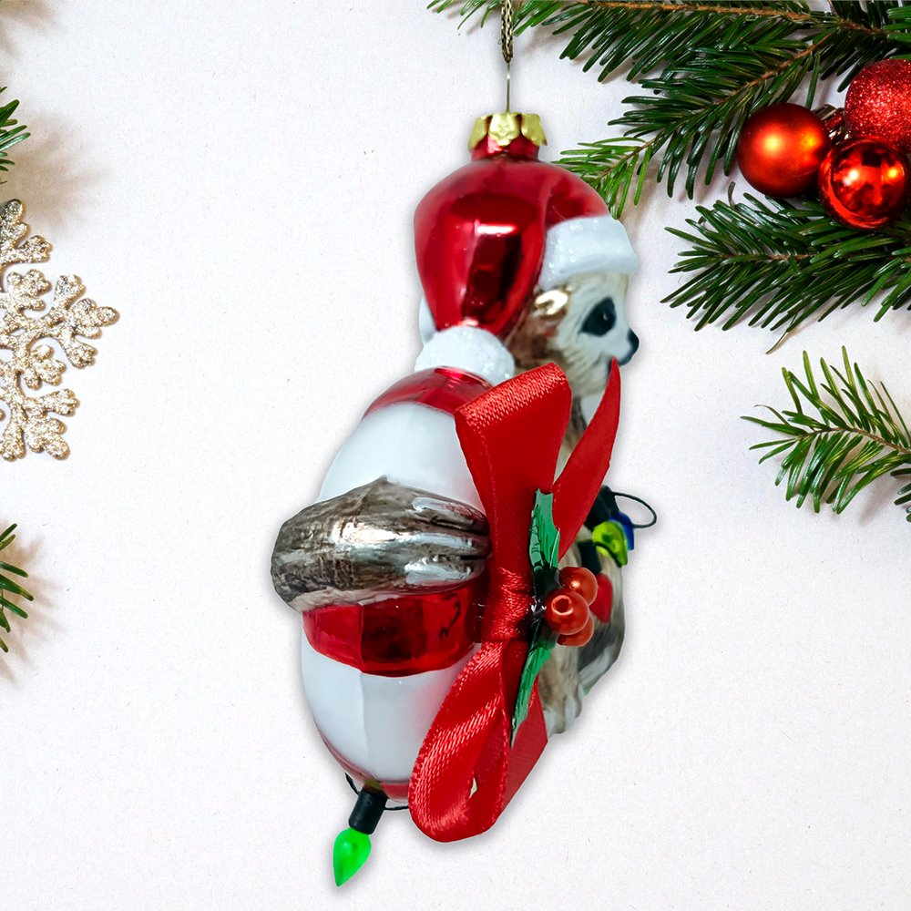 Sloth and Candy Cane Glass Christmas Ornament Glass Ornament OrnamentallyYou 