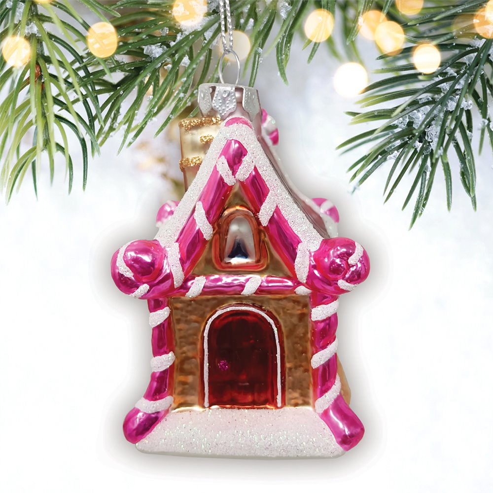 Sweet Treat Cottage Candy Lane House Glass Christmas Ornament Glass Ornament OrnamentallyYou 