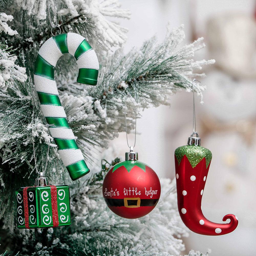 Mega Elf Christmas Ornament Bundle Set, 100 Assorted Baubles of Greens, Reds, Candycanes, and Gift Boxes Ornament Bundle Guangdong Eagle Gifts Co., Ltd. 