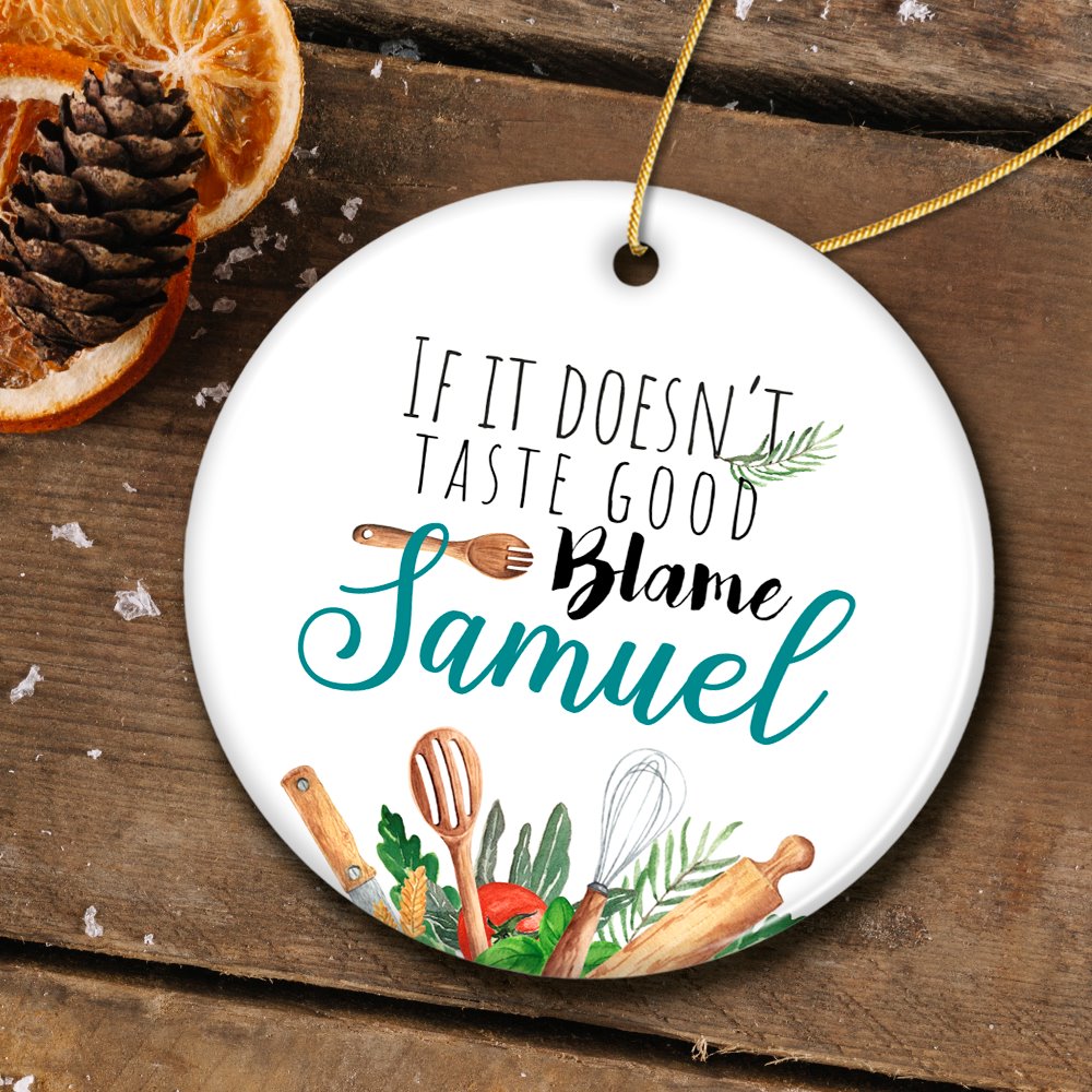 Cooking Quote Customized Gift for Chef, Family Cook Christmas Ornament Ceramic Ornament OrnamentallyYou Circle 