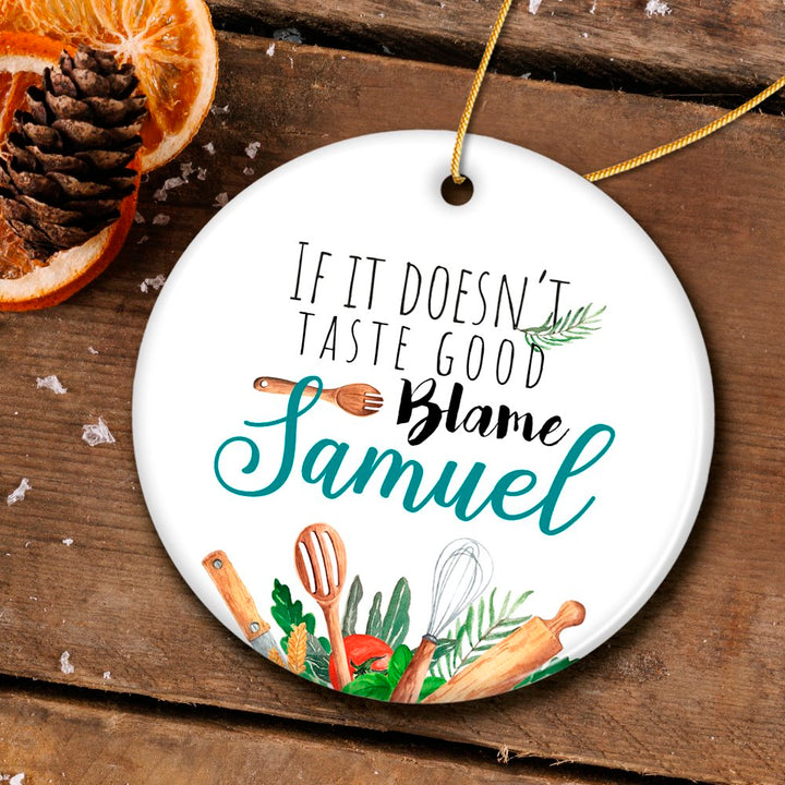 Cooking Quote Customized Gift for Chef, Family Cook Christmas Ornament Ceramic Ornament OrnamentallyYou Circle 