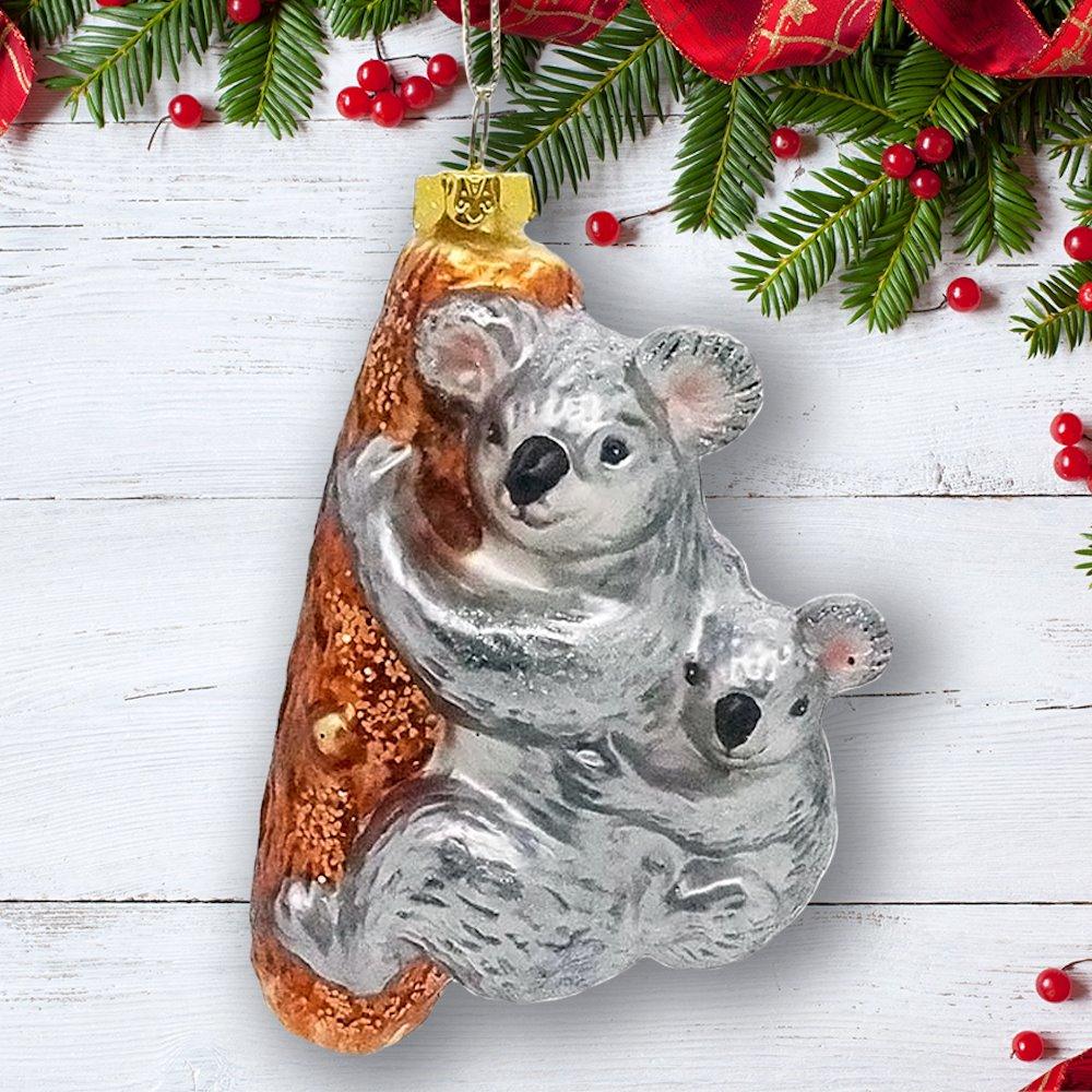 Koala Baby and Parent Glass Christmas Ornament Glass Ornament OrnamentallyYou 