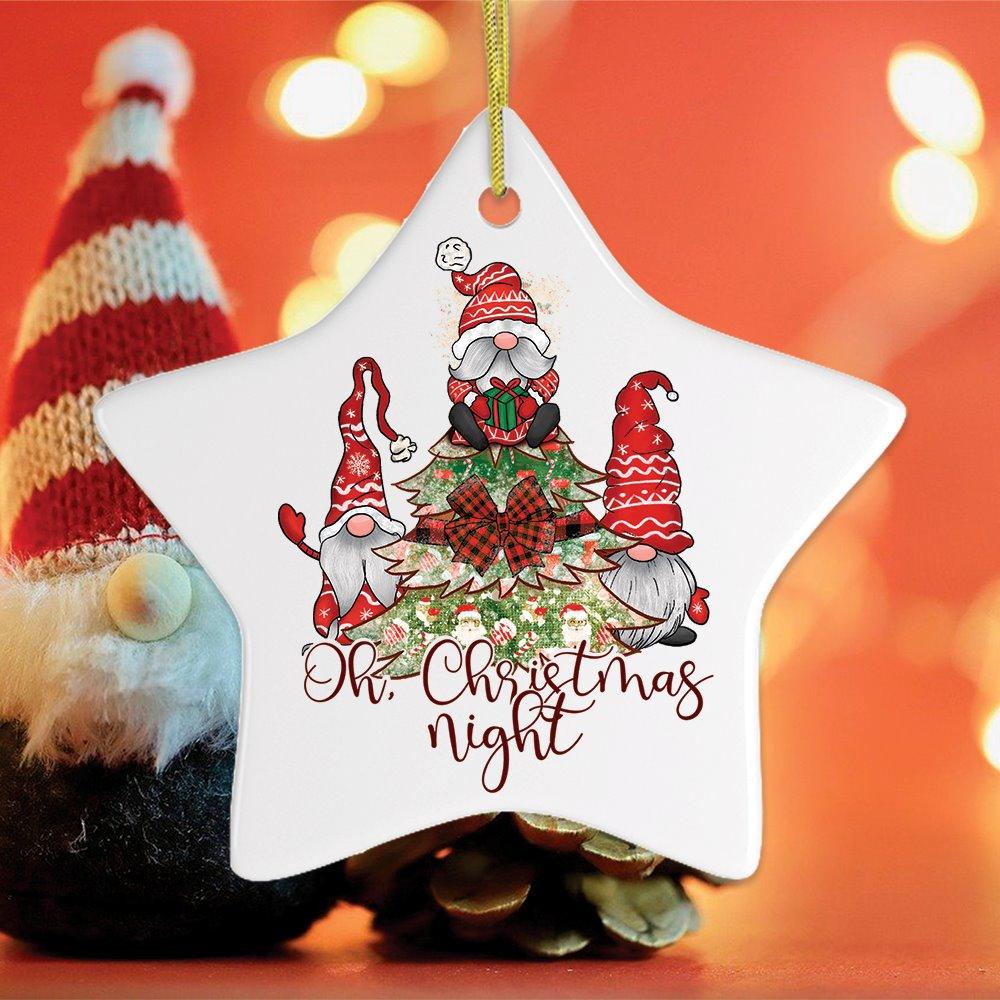 Oh, Christmas Night Holiday Ornament Ceramic Ornament OrnamentallyYou Star 
