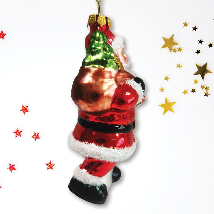 Festive Delivery Santa Claus Coming to Town Glass Christmas Ornament OrnamentallyYou 