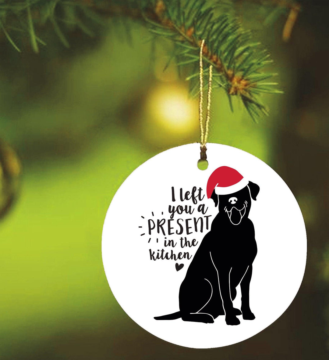 Funny Black Lab Christmas Ornament Ornament OrnamentallyYou 