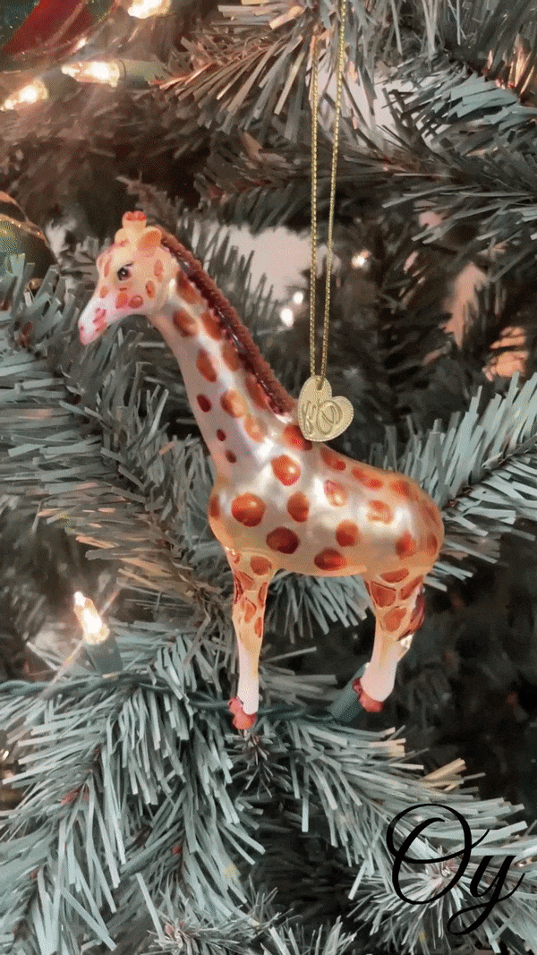 Giraffe Glass Christmas Ornament Glass Ornament OrnamentallyYou 