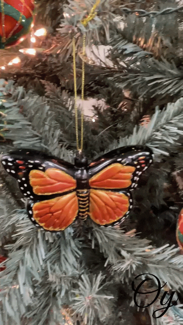 Monarch Butterfly Glass Christmas Ornament Glass Ornament OrnamentallyYou 