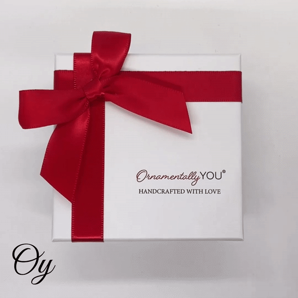 White Gift Box with Red Bow Gift Box OrnamentallyYou 