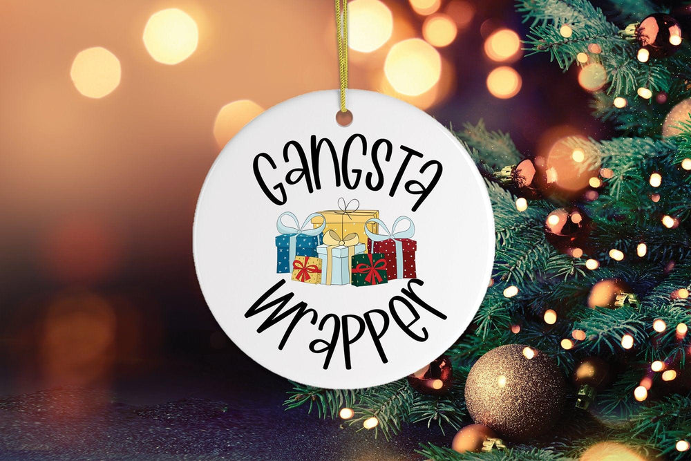 Gangsta Wrapper Christmas Ornament Ornament OrnamentallyYou 