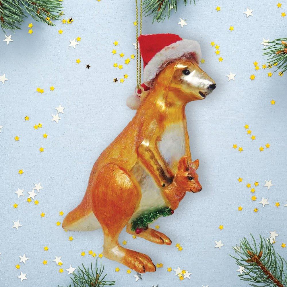 Kangaroo Glass Christmas Ornament Glass Ornament OrnamentallyYou 