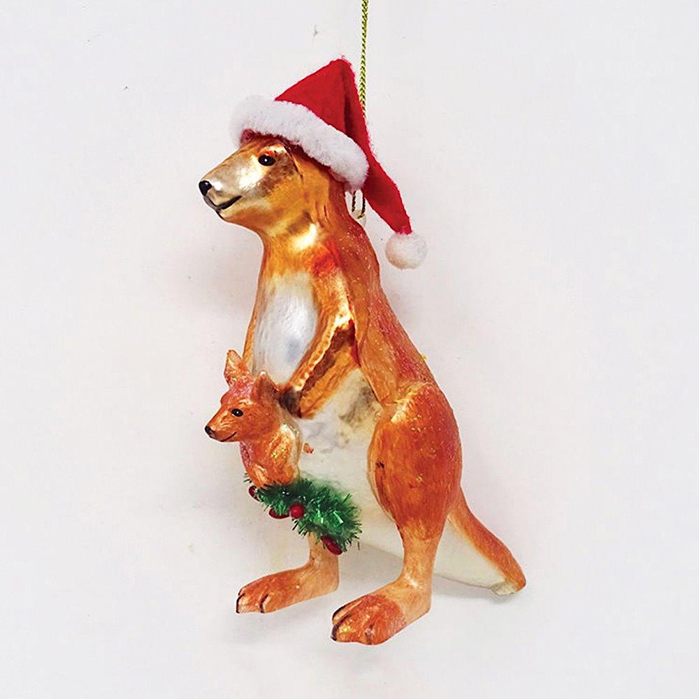 Kangaroo Glass Christmas Ornament Glass Ornament OrnamentallyYou 