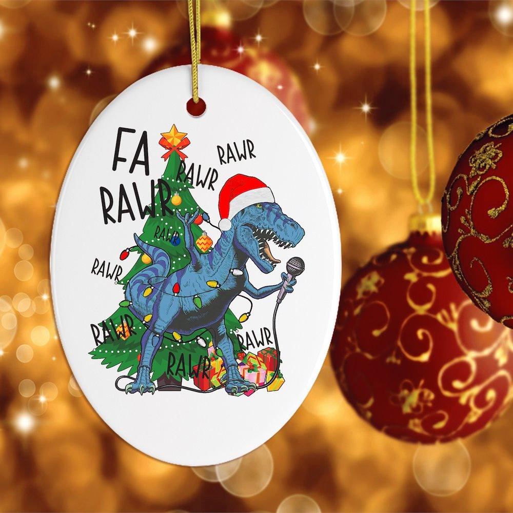 Karaoke Dinosaur T-Rex Funny Christmas Ornament Ornament OrnamentallyYou 