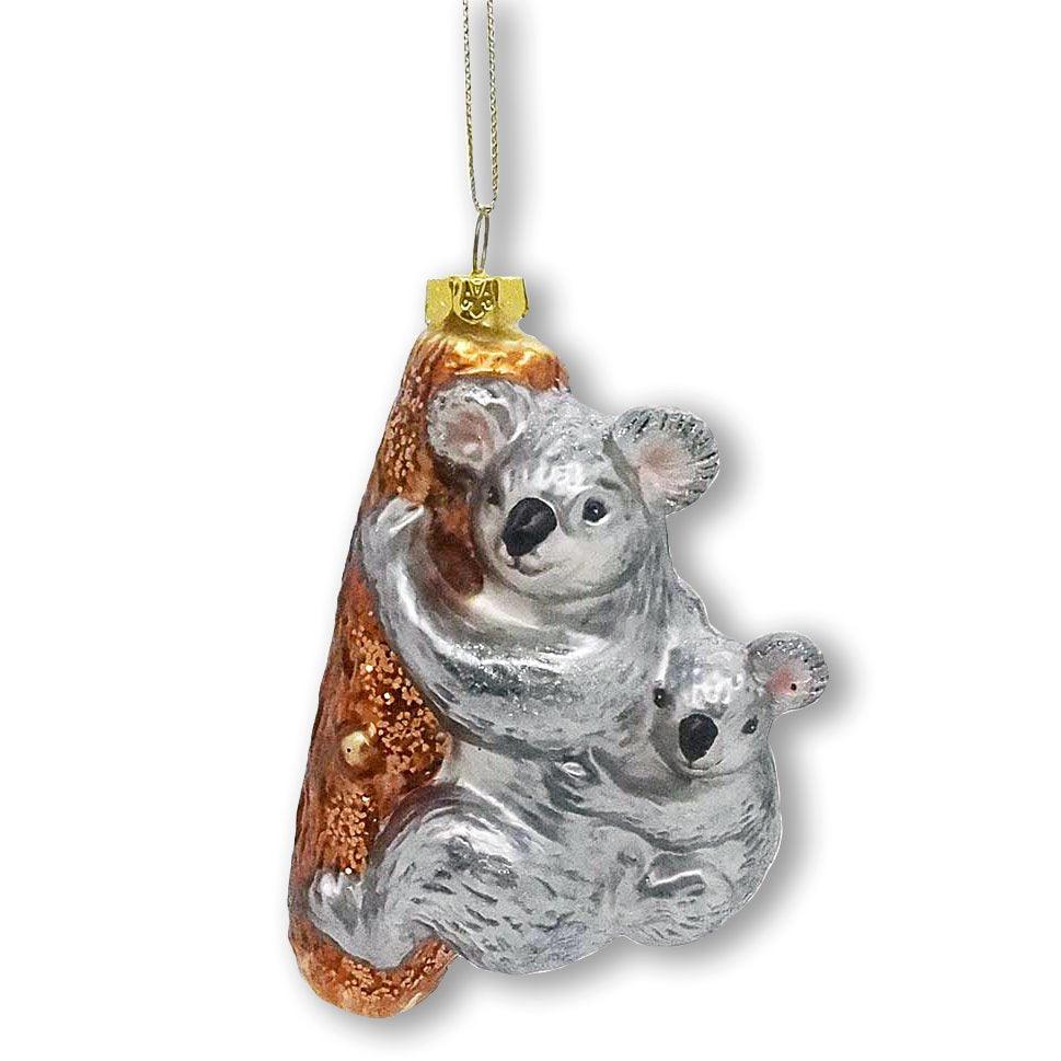 Koala Baby and Parent Glass Christmas Ornament Glass Ornament OrnamentallyYou 