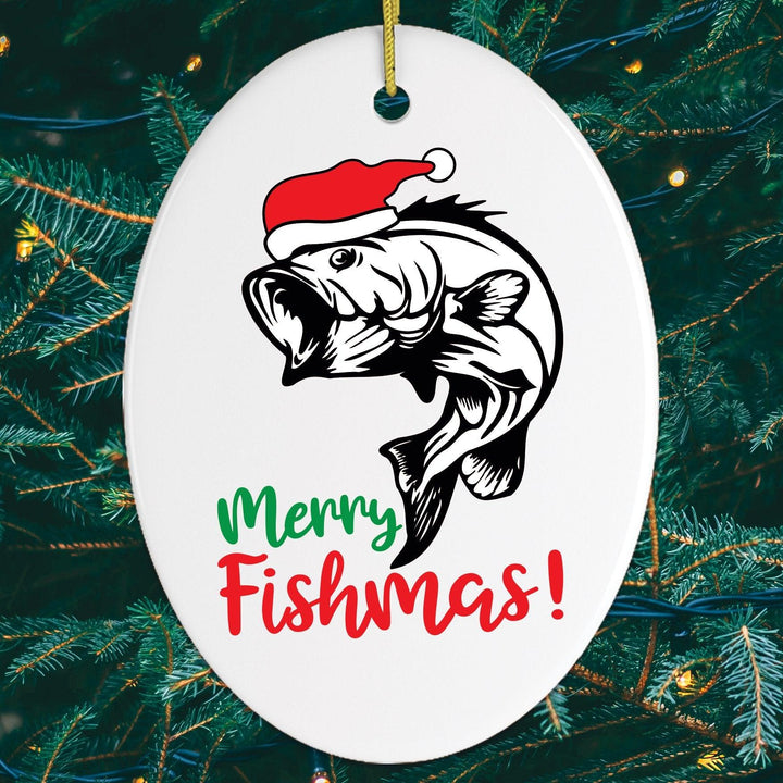 Merry Fishmas Fishing Christmas Ornament Ornament OrnamentallyYou 