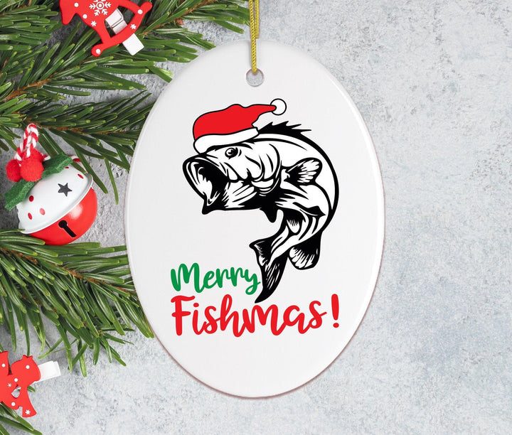 Merry Fishmas Fishing Christmas Ornament Ornament OrnamentallyYou 