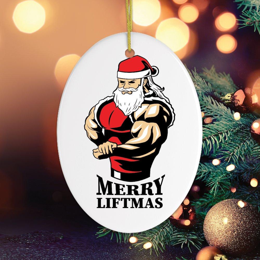 Merry Liftmas Gym Lifting Christmas Ornament Ornament OrnamentallyYou 