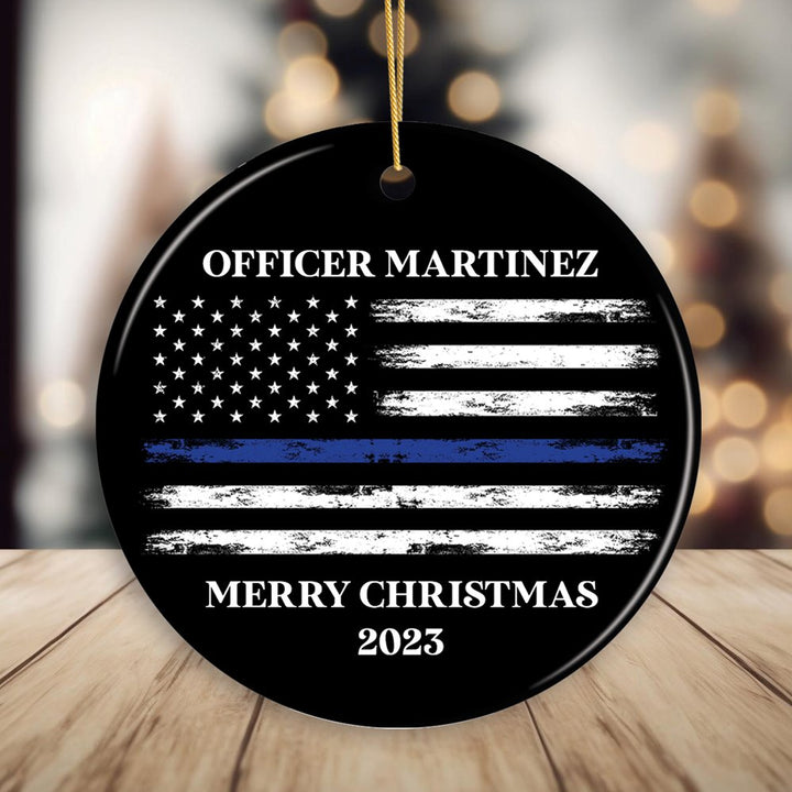 Personalized Retired Police Officer Ornament, Retiring Law Enforcement Cop Gift Ceramic Ornament OrnamentallyYou 