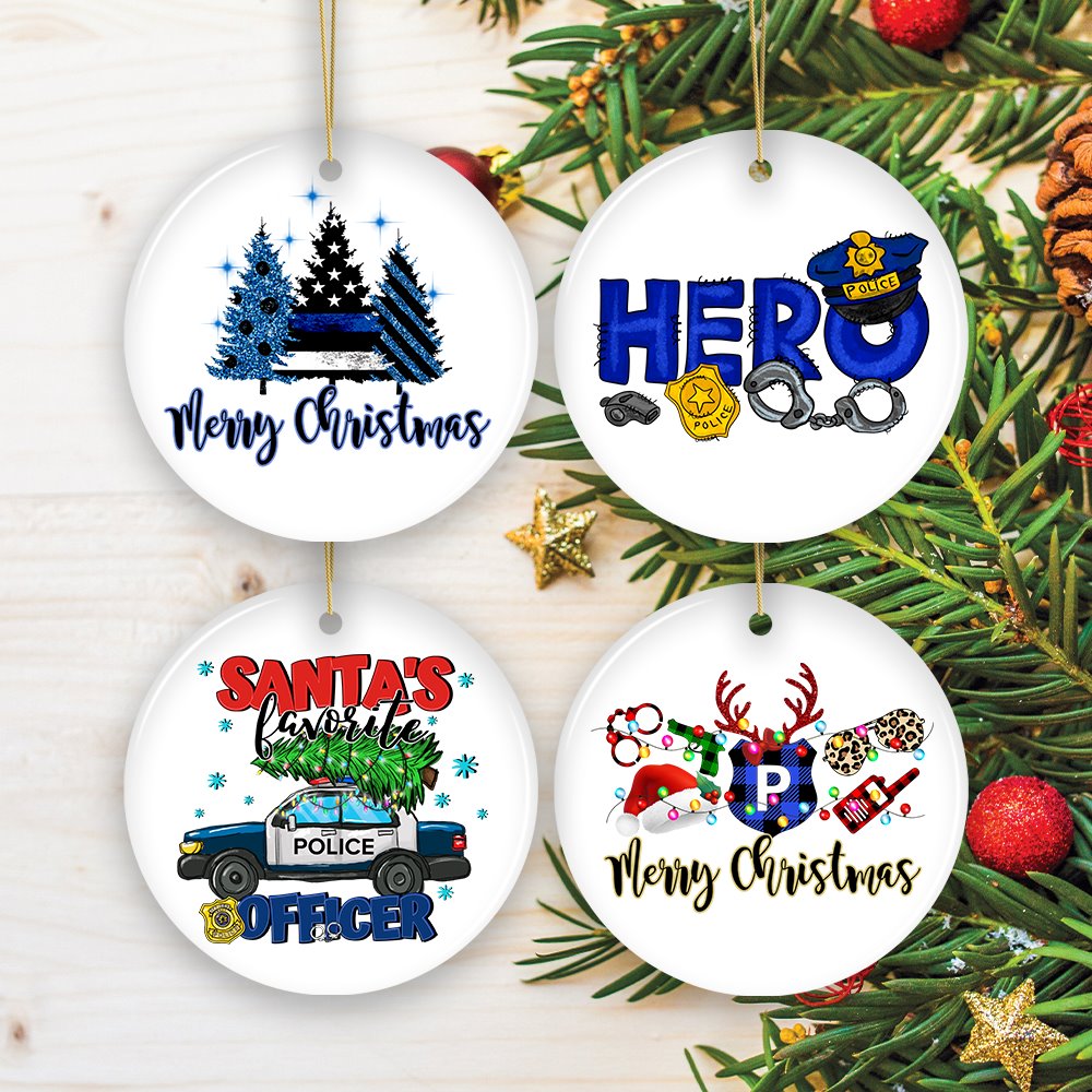 Police Officer Christmas Ornament Bundle, Law Enforcement Cop Gifts Ornament Bundle OrnamentallyYou 
