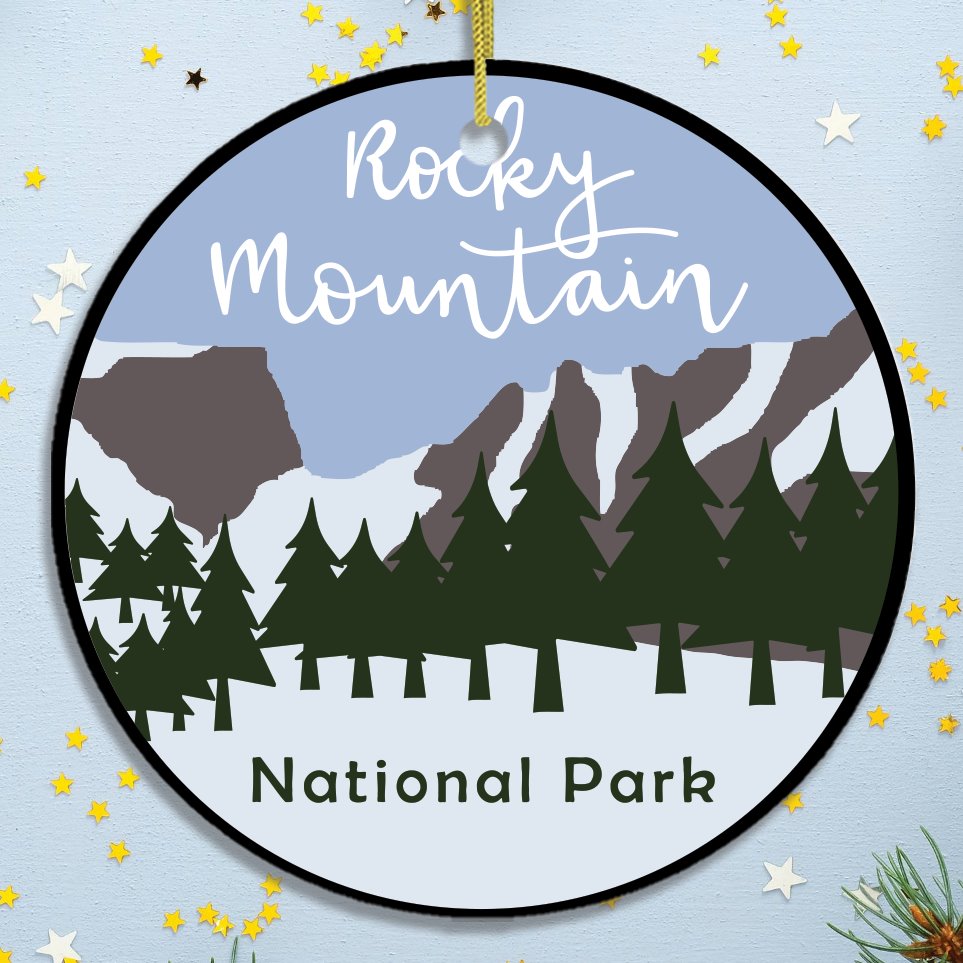 Rocky Mountains National Park Ornament Ceramic Ornament OrnamentallyYou Circle - Version 1 