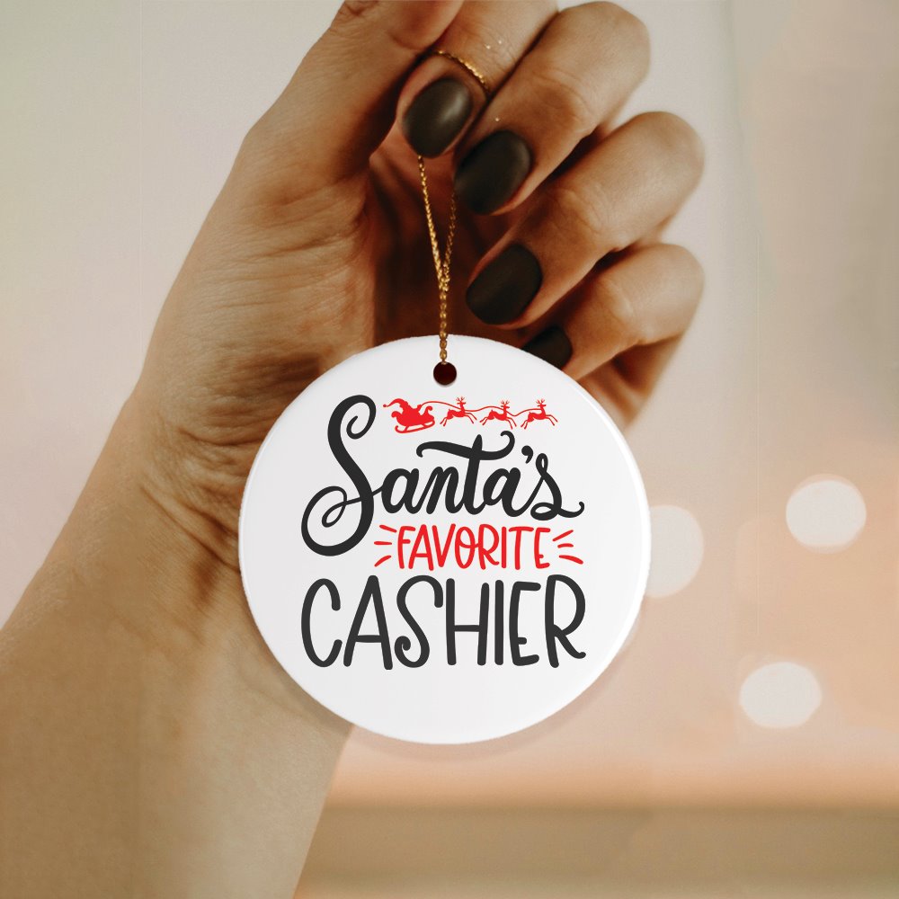 Santa's Favorite Cashier Christmas Ornament Ornament OrnamentallyYou 