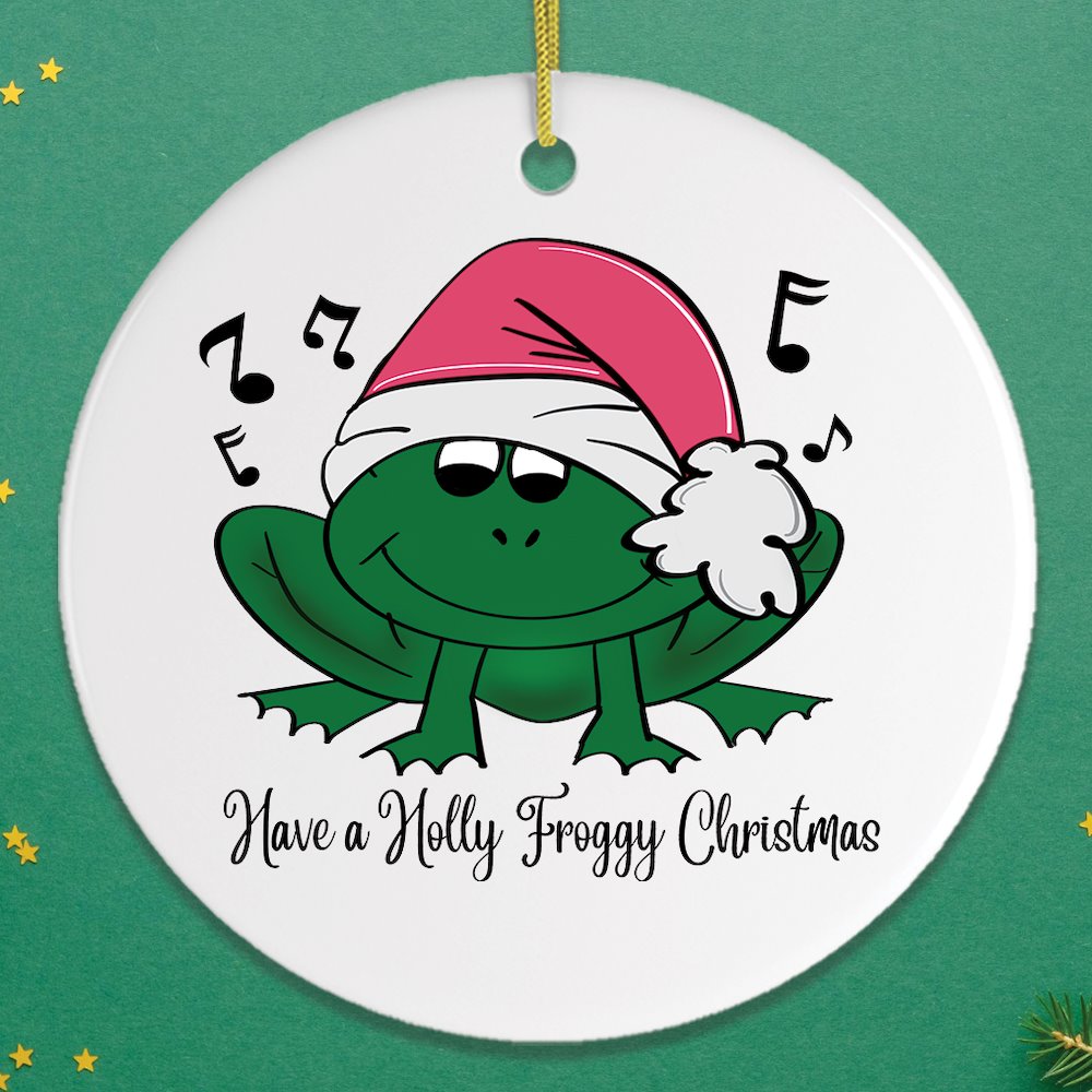 Singing Frog Christmas Ornament Ornament OrnamentallyYou 