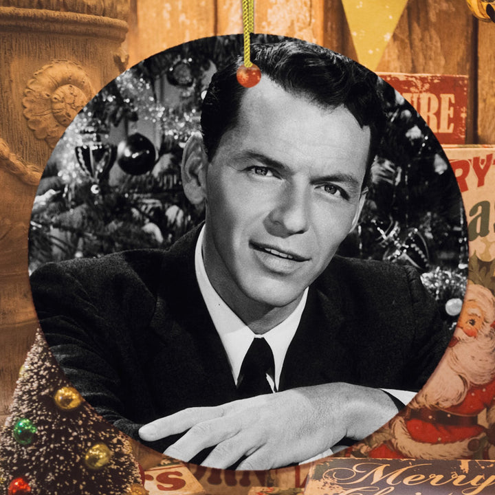 Vintage Frank Sinatra Christmas Ornament, Black and White Classic Ornament OrnamentallyYou Circle 