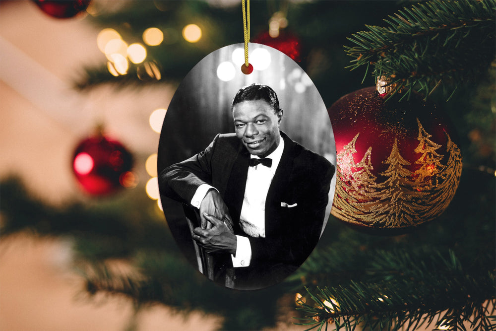 Vintage Nat King Cole Christmas Ornament, 1940s 1950s Black and White Jazz Decoration Ornament OrnamentallyYou 