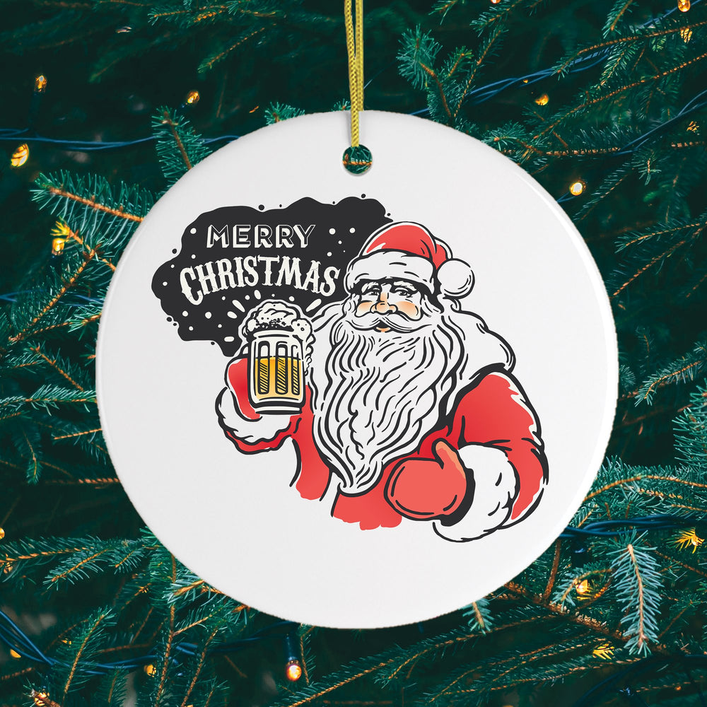 Vintage Santa Claus with Beer Christmas Ornament Ornament OrnamentallyYou 
