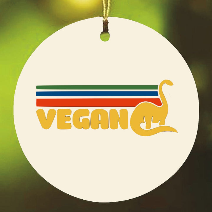 Vintage Vegan Christmas Ornament Ornament OrnamentallyYou Circle 