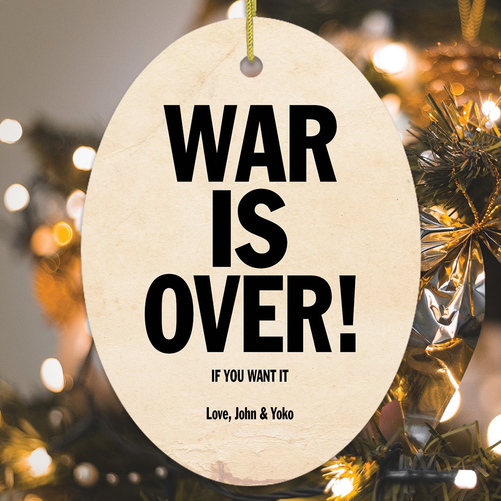 Vintage War is Over! If You Want It. Love John & Yoko Christmas Ornament Ornament OrnamentallyYou Oval 