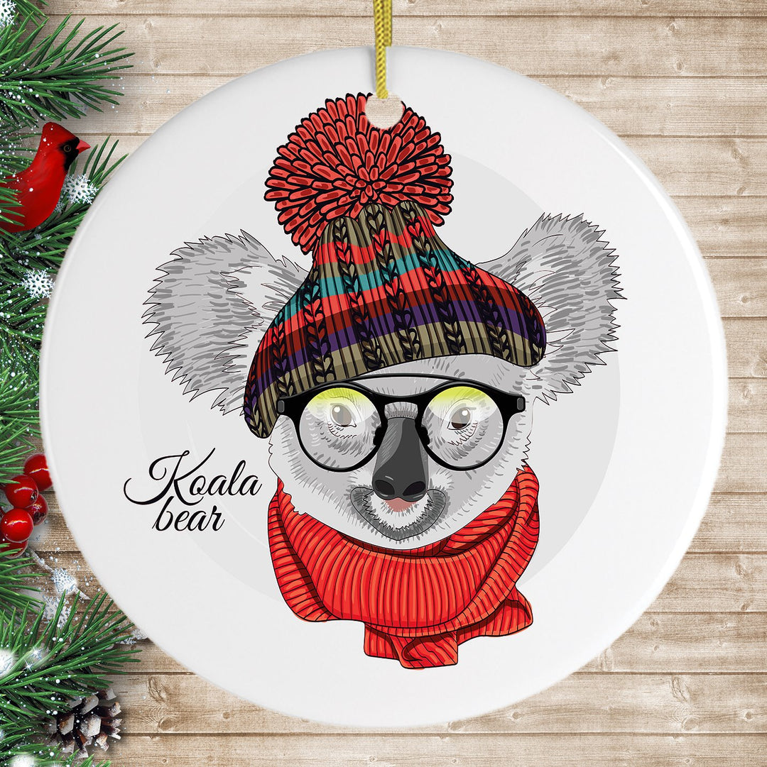Winter Koala Christmas Ornament Ornament OrnamentallyYou 