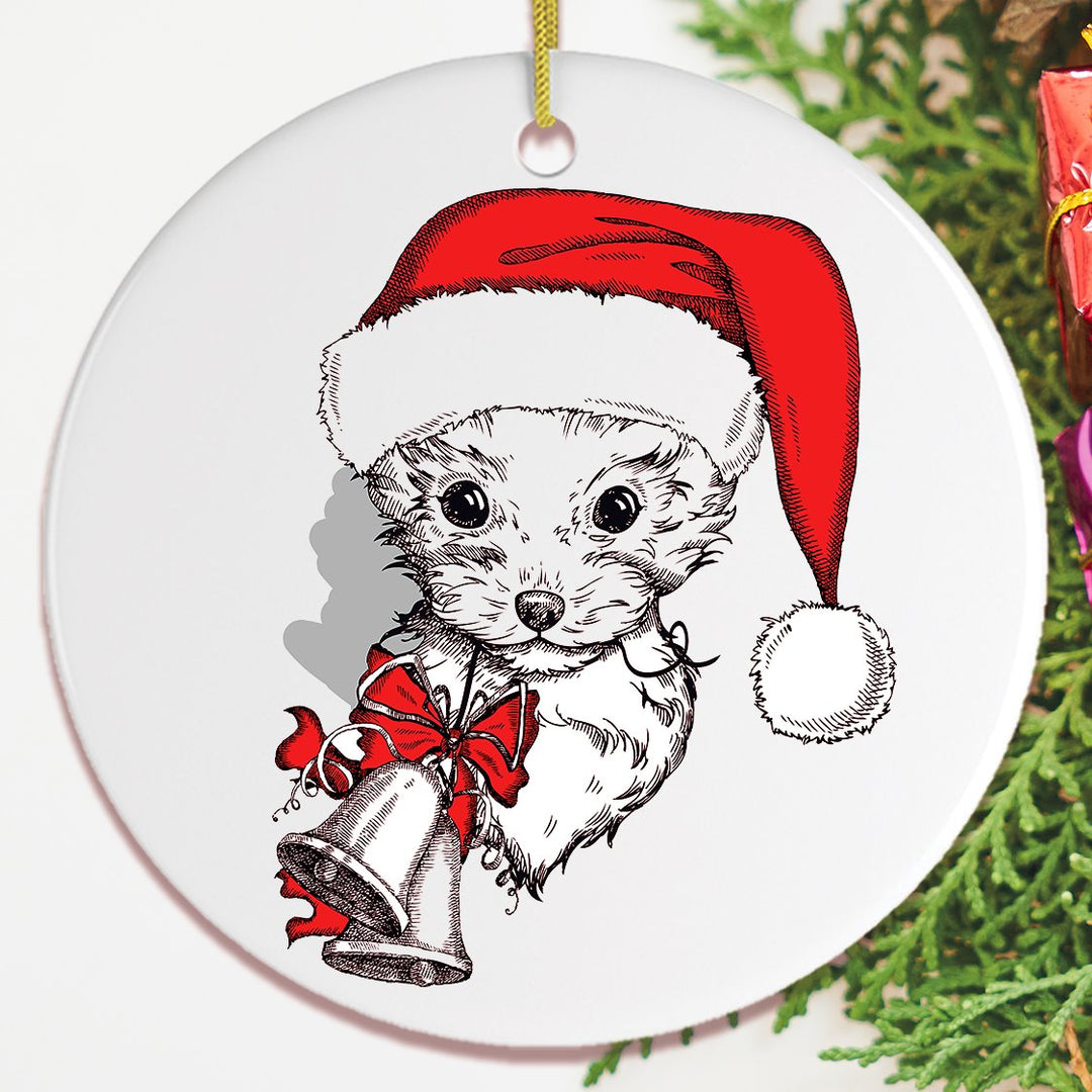 Yorkshire Terrier Christmas Ornament Ornament OrnamentallyYou Circle 