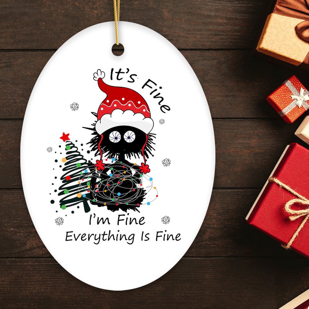 Funny Holiday Black Cat Quote Christmas Ornament Bundle Ornament Bundle OrnamentallyYou 