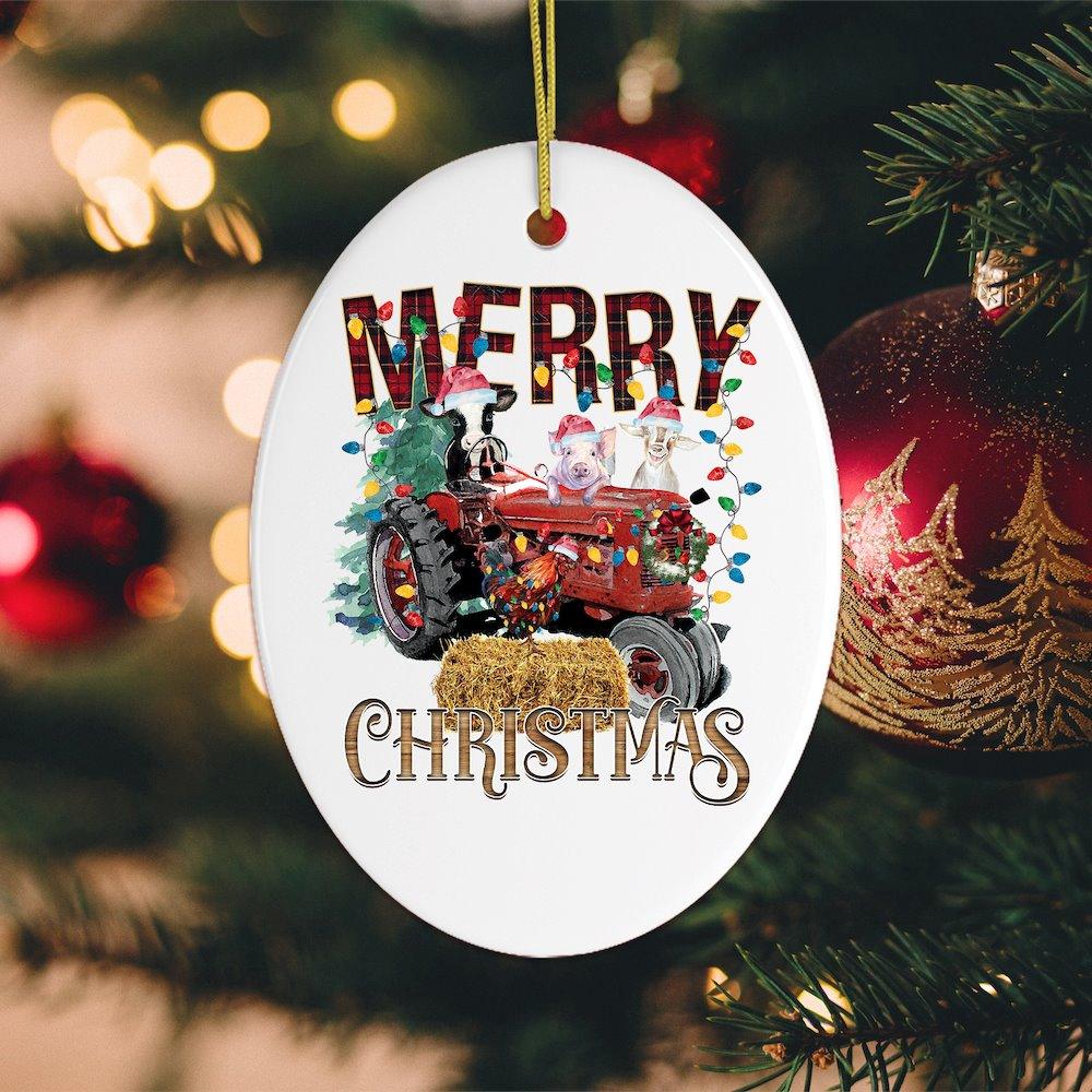 Merry Christmas Farm Animal Ornament – OrnamentallyYou