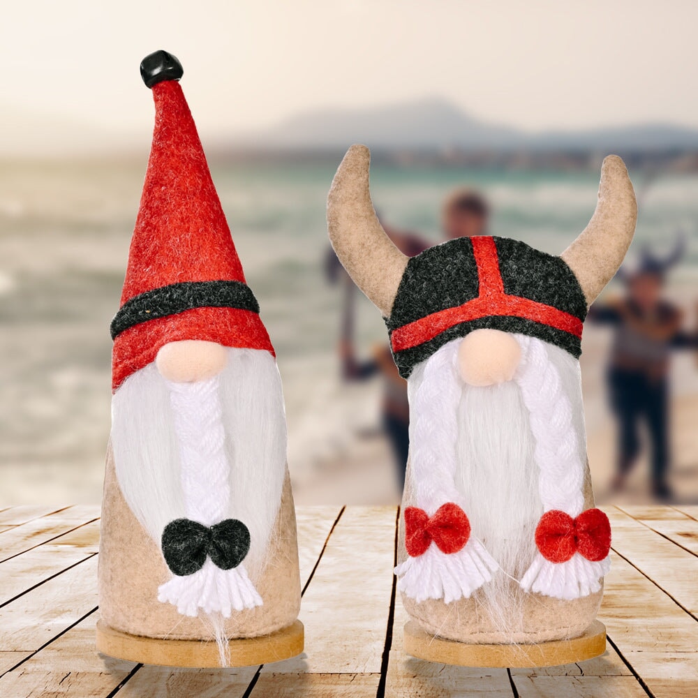 Nordic Plush Viking Gnomes, Swedish Style Pirate Theme Plush Gnome OrnamentallyYou Set of Two 